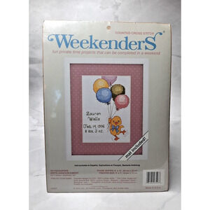 JCA Weekenders Counted Cross Stitch Kit With Mat Skyscrapers Birth Announcement